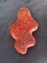 Plateau ondulé multicolore 