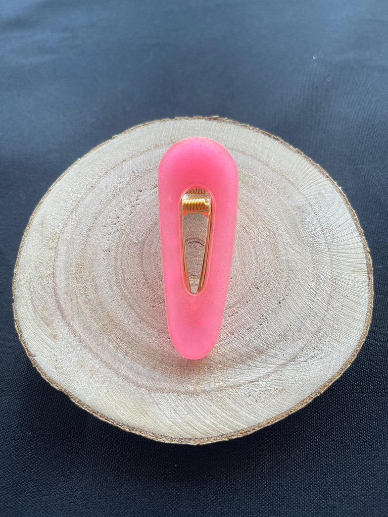 Barrette rose fluo