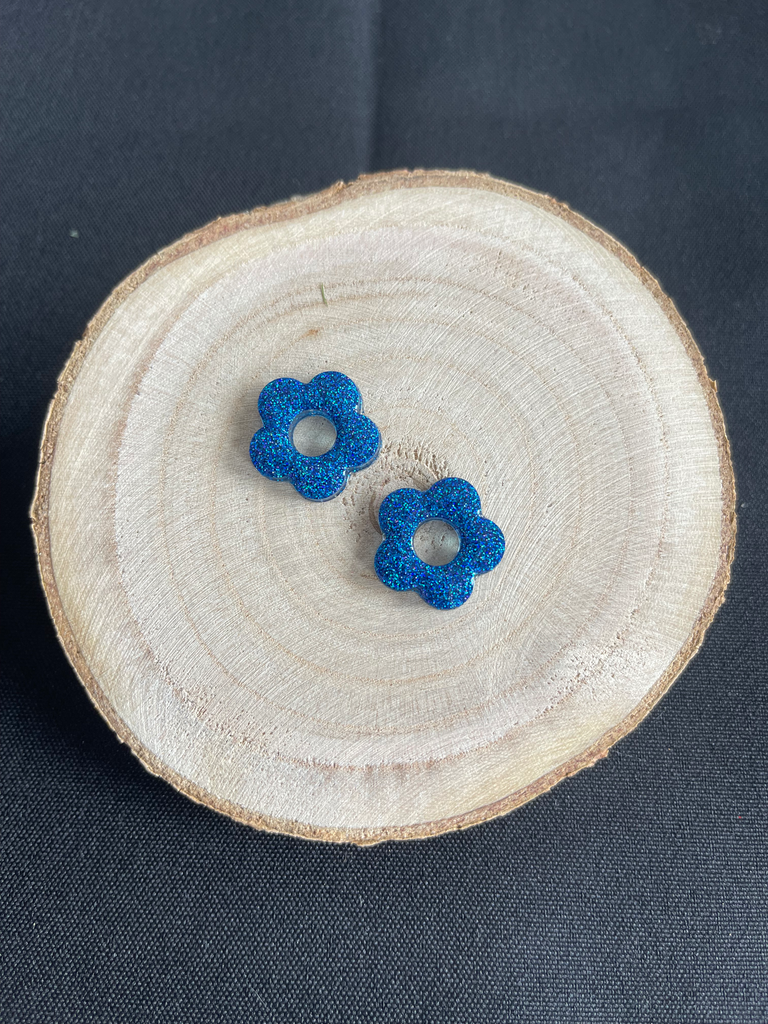 Fleurine à paillettes bleu 