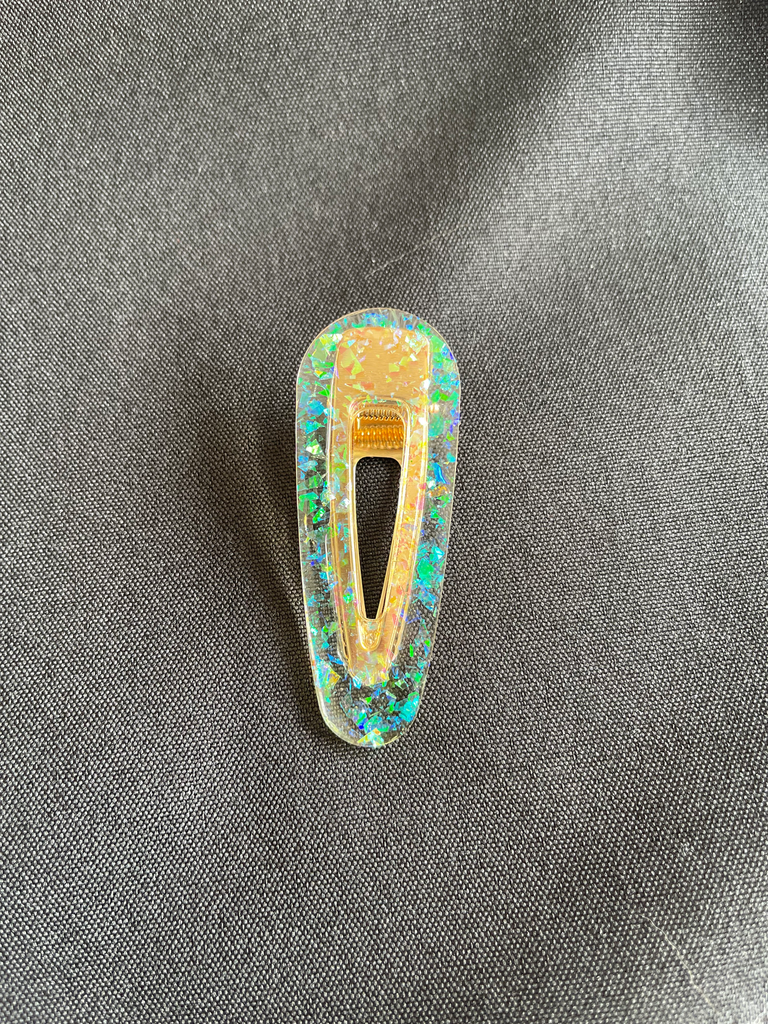 Barrette reflet jaune 