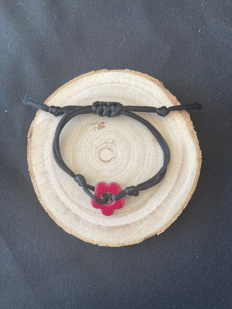 Bracelet rouge à paillette 