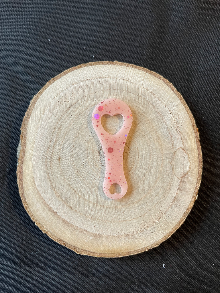 Jeton cœur rose avec paillette 