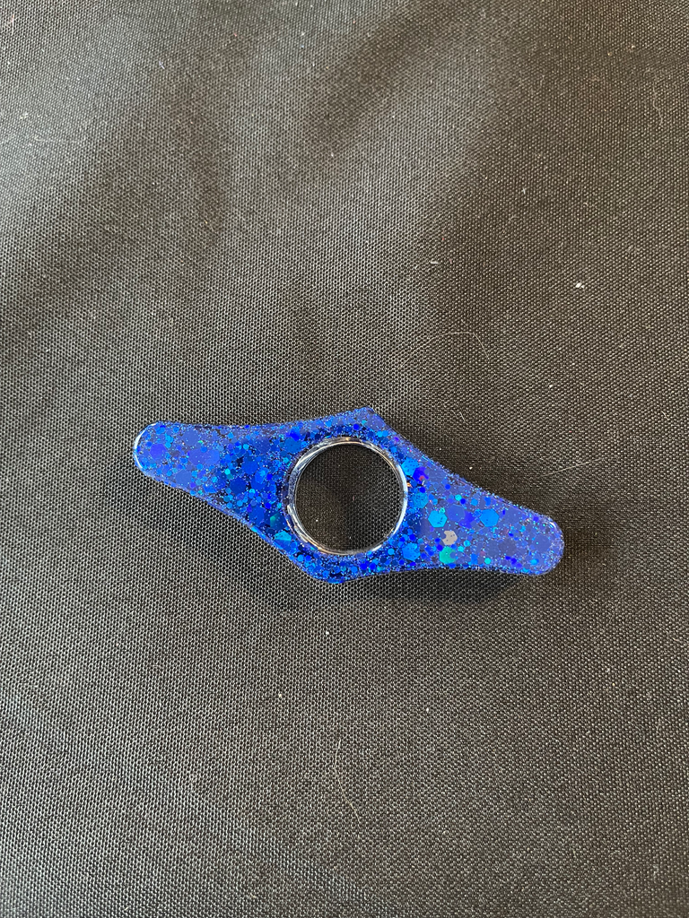 Bague de lecture bleu à paillettes 