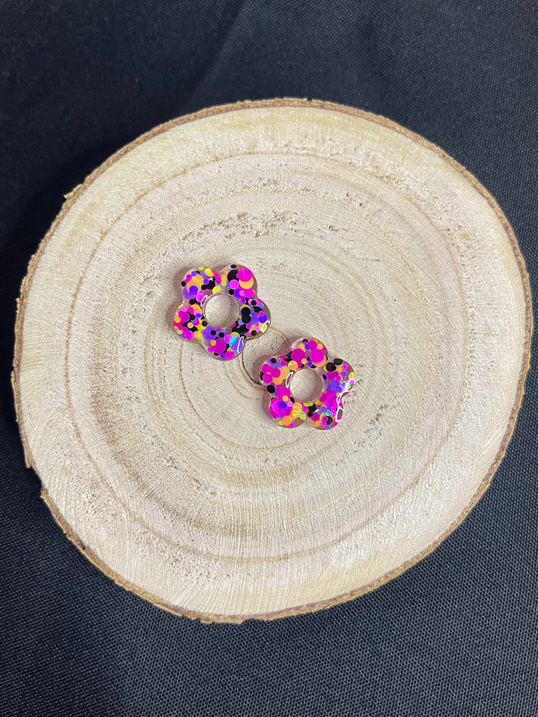 Fleurine à paillettes multicolore 