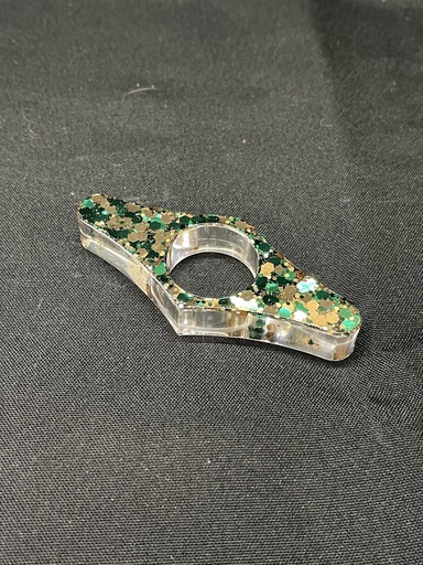 Bague de lecture verte et dorée 