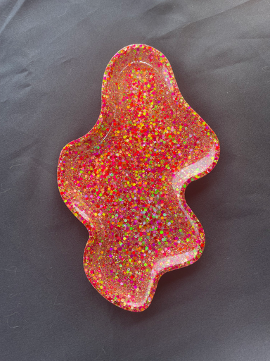 Plateau ondulé multicolore 