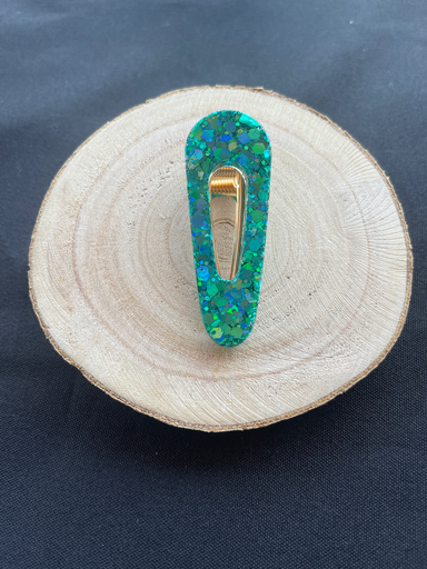 Barrette turquoise à paillettes 