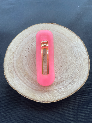 Barrette rose fluo