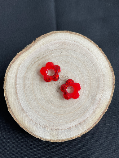 Fleurine rouge avec paillettes 