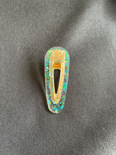 Barrette reflet jaune 