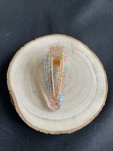 Barrette reflet rose 