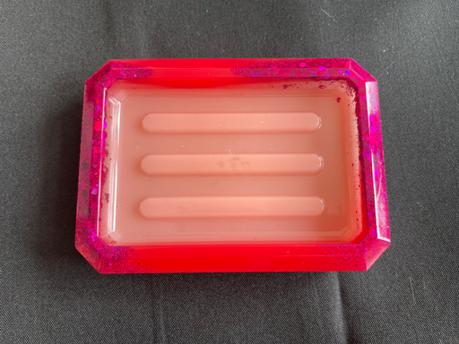 Porte savon Fuschia à paillette 