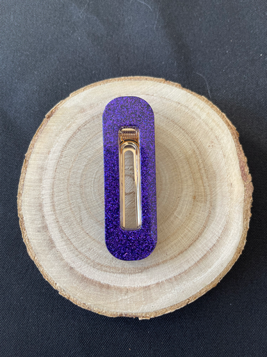 Barrette à paillette violette 
