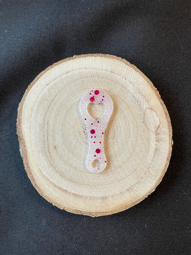 Jeton cœur blanc avec paillette rose 