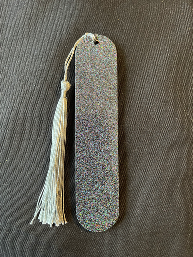 Marque page à paillettes grises 