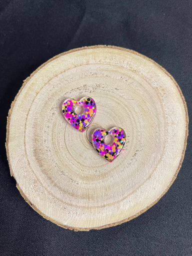 Cœur à paillettes multicolore 