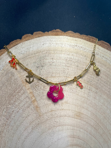 Bracelet dorée breloques mer 