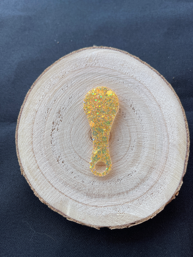 Jeton rond orange à paillettes 